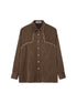 DIDDI MODA Vintage Stripe Flannel Shirt With Beaded Embroidery Contrast Trim