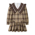 DIDDI MODA V Neck Ruffled Waist Flared Dress