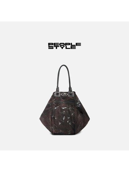 Peoplesense Punk Grunge Wrinkled Underarm Tote Vintage Soft Crossbody Bag