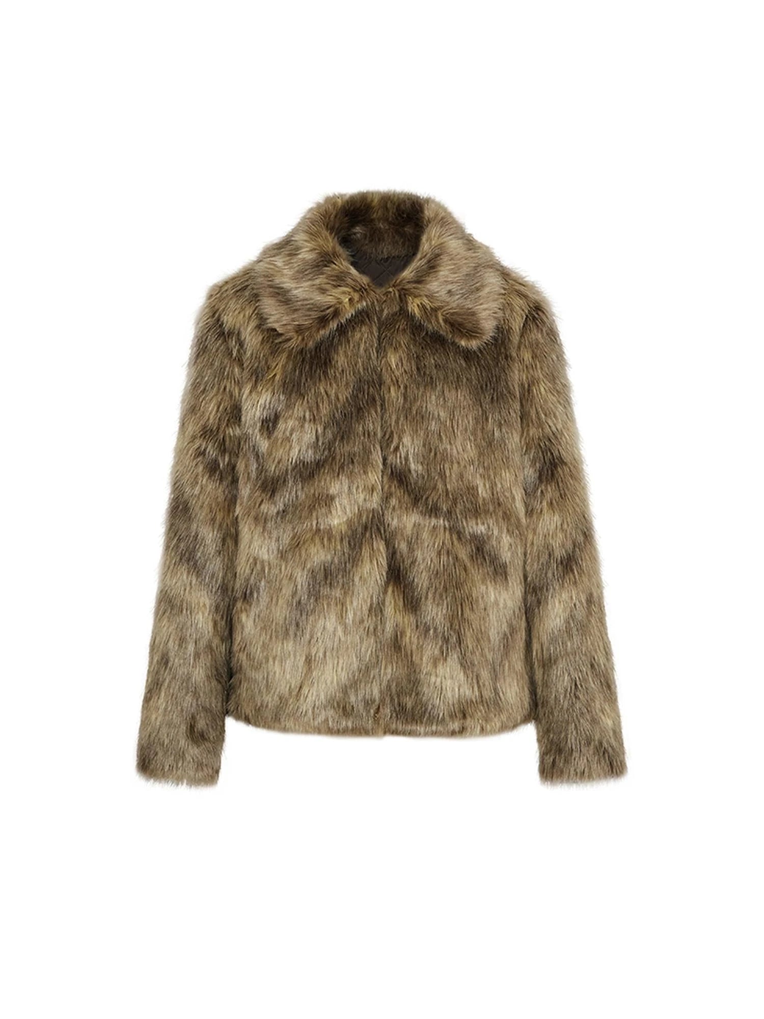 Brown Faux Fur Coat Women&