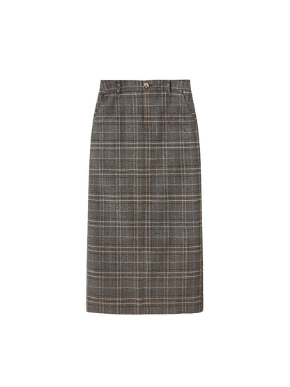 DIDDI MODA Plaid Bow Tie Bustier A Line Maxi Skirt Set