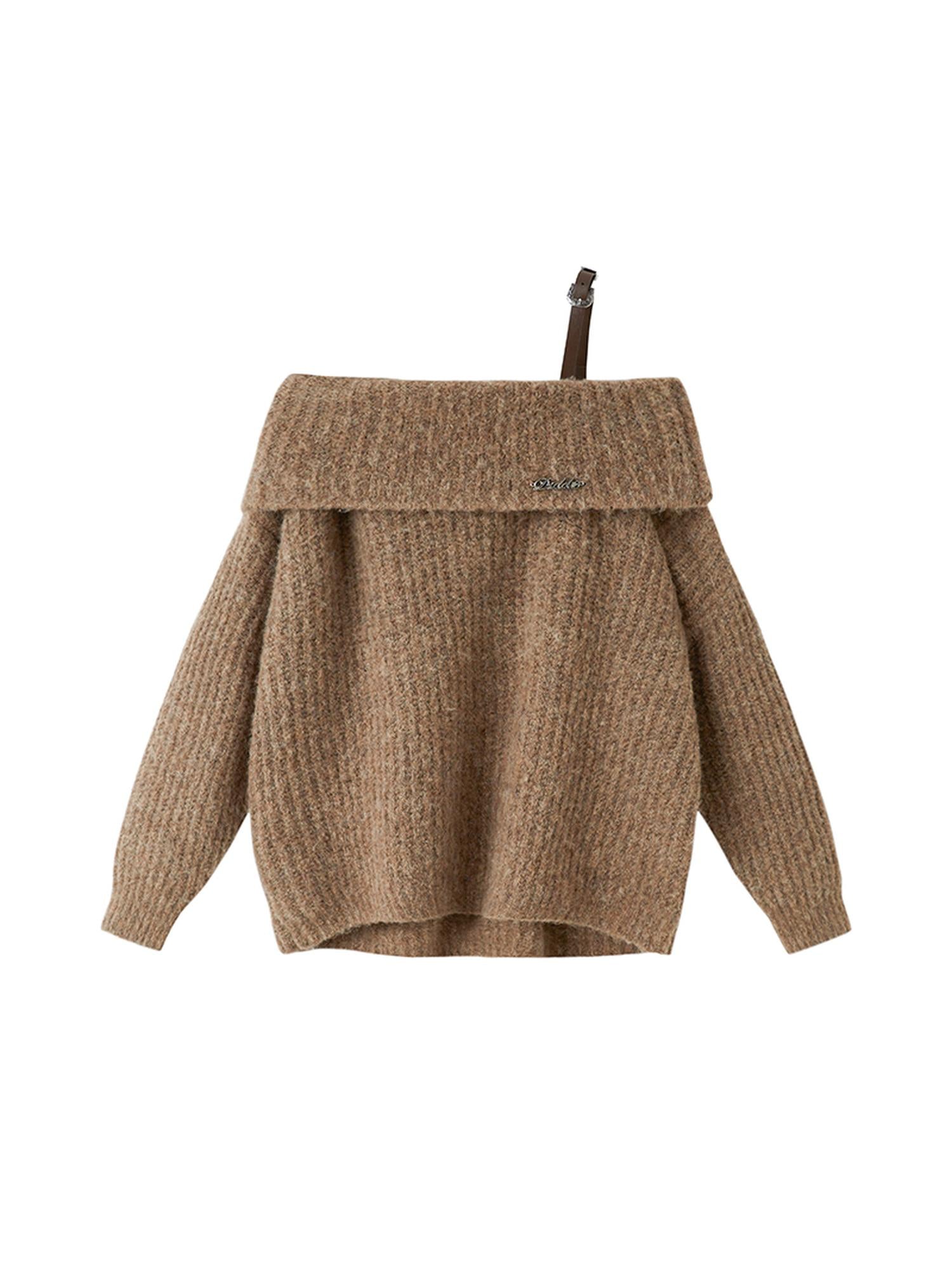 DIDDI MODA Romantic Off Shoulder Belted Sweater