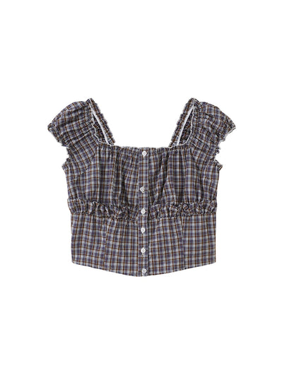 SweetChilling Summer Farmhouse Style High-Waist Shirt Vest Skirt Set