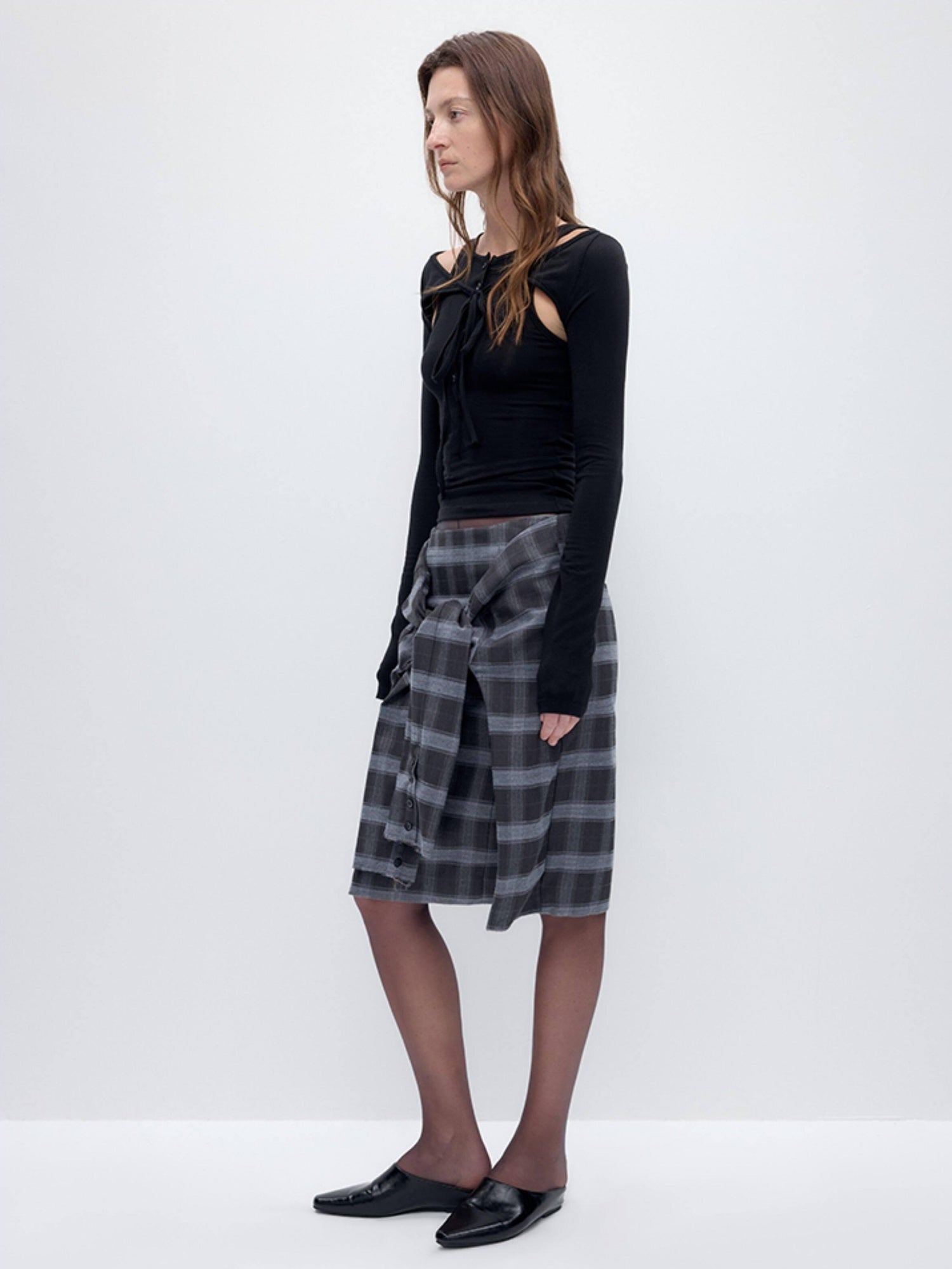 RUN TO THE FUTURE Polyester Blend Lined Pockets Vintage A Line Low Waist Women Casual Midi Skirts
