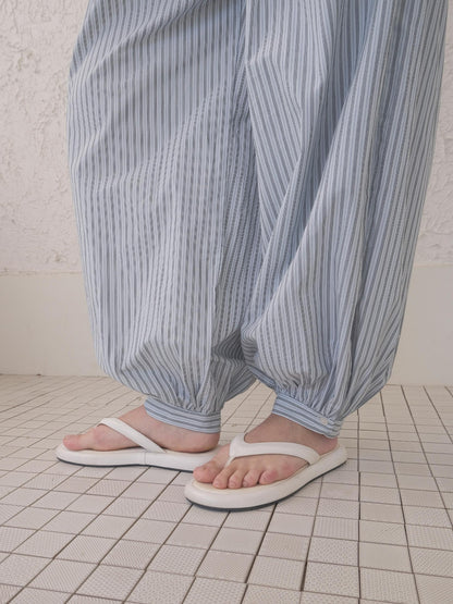 DKZ OFFICIAL Blue White Striped Relaxed Tapered Women&