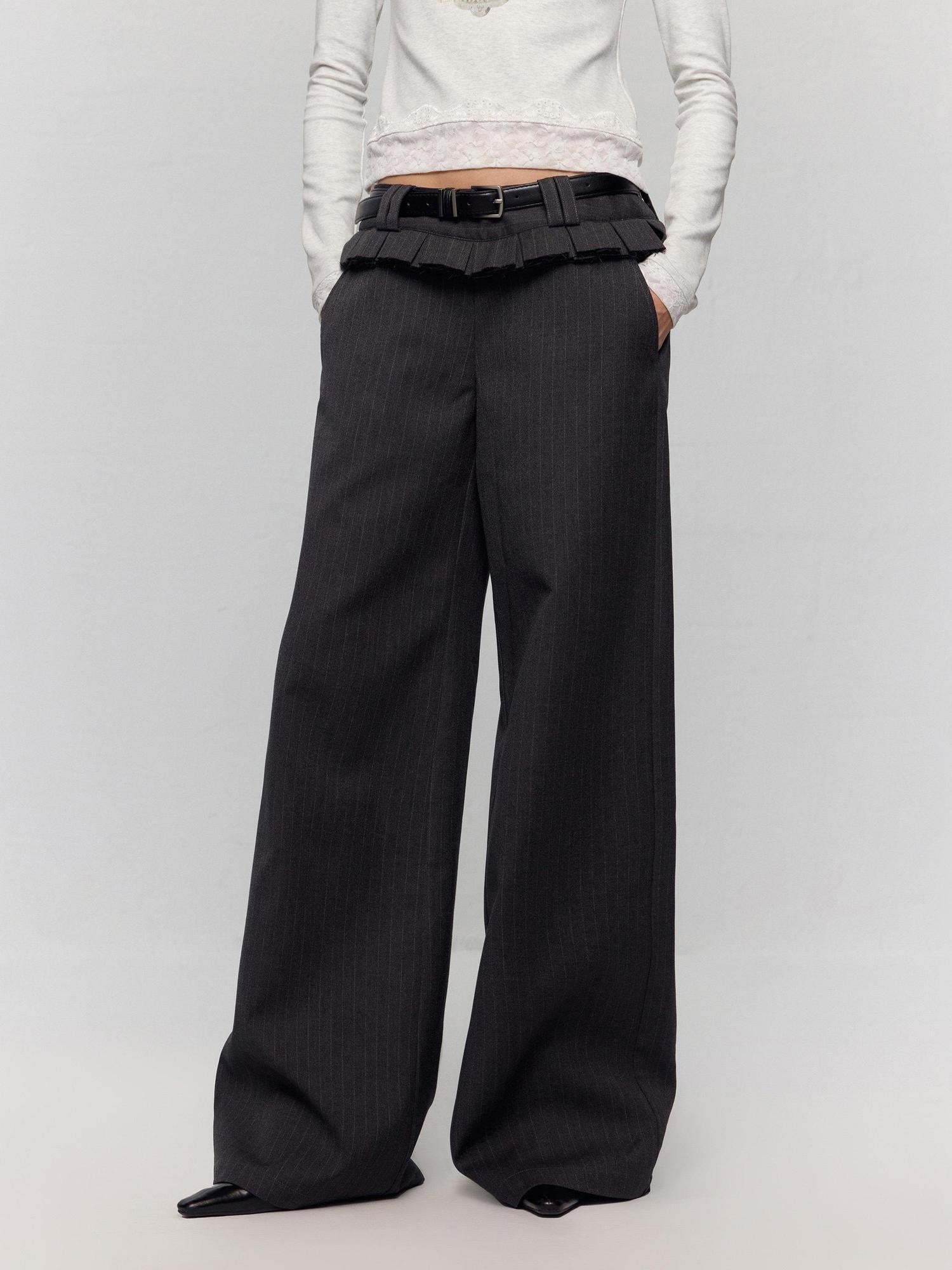 RUN TO THE FUTURE Original Low Waist Zip Fly Pocket Gray Womens Viscose Stretch Straight Pants