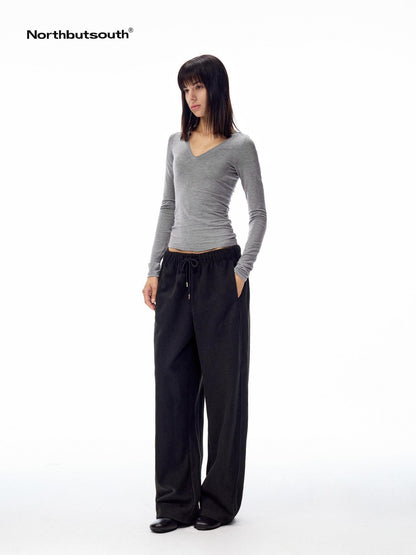 Northbutsouth Tricolor V-neck High Stretch Slim Women&