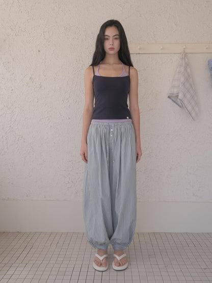 DKZ OFFICIAL Blue White Striped Relaxed Tapered Women&
