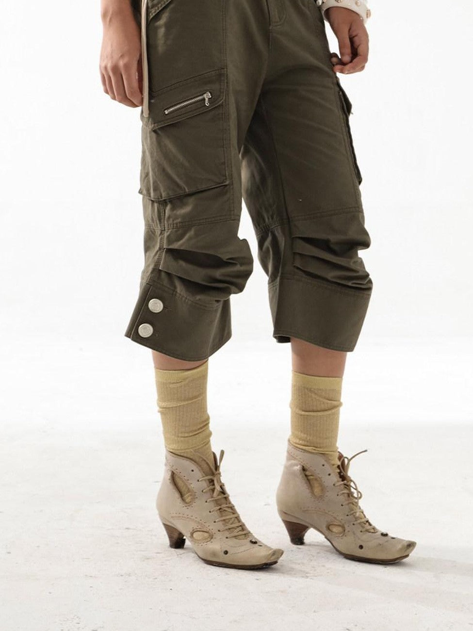 DoublePunch Vintage Biker Washed Cargo Women&