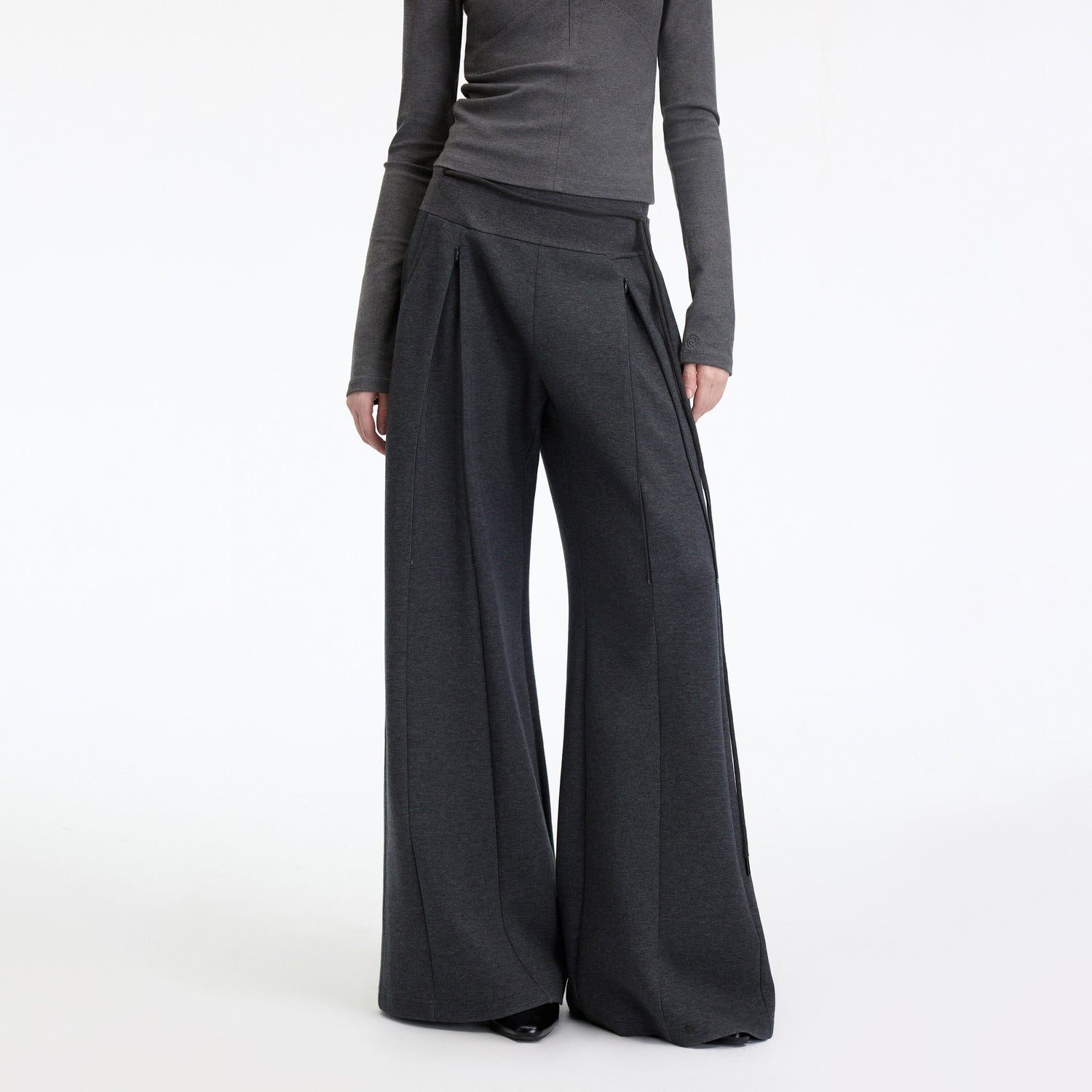 RUN_TO_THE_FUTURE_Antibacterial_Mid_Stretch_Zip_Casual_Mid_Rise_Heather_Gray_Wide-Leg_Pants_MISSTT