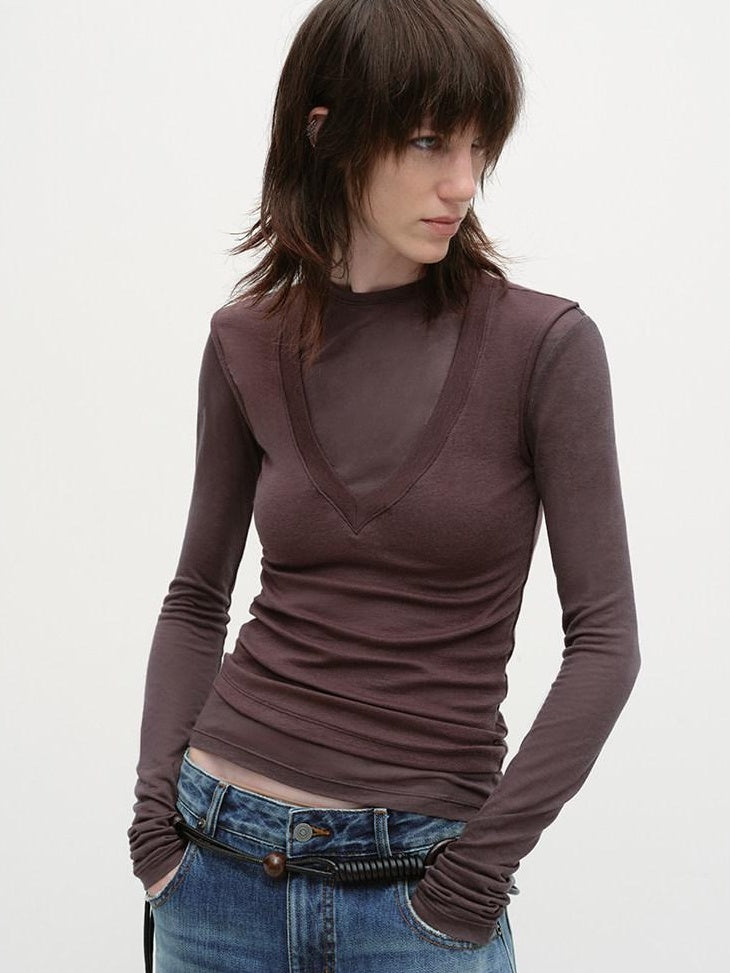 RUN TO THE FUTURE Stretch Wool Slim Crew Neck Casual Womens Moisture Wicking Long Sleeve T-Shirts