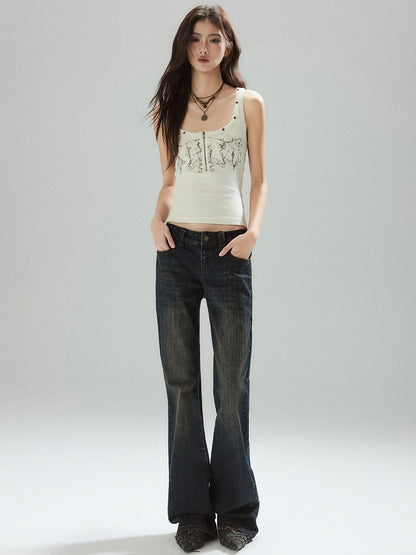 Low pixel Soft Cotton Blend Slim Urban Round Neck Racerback Women Daily Ivory Camisoles