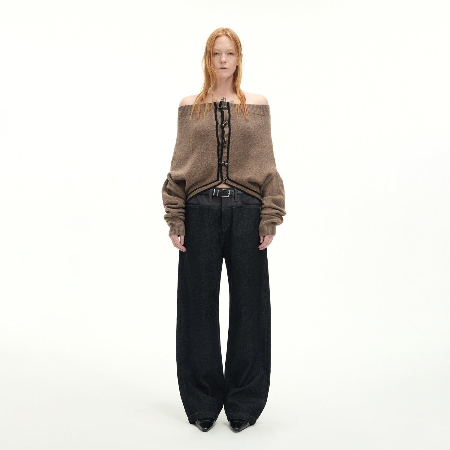 RUN TO THE FUTURE Casual Patchwork Low Waist Loose Women Black Cotton Wide-Leg Jeans