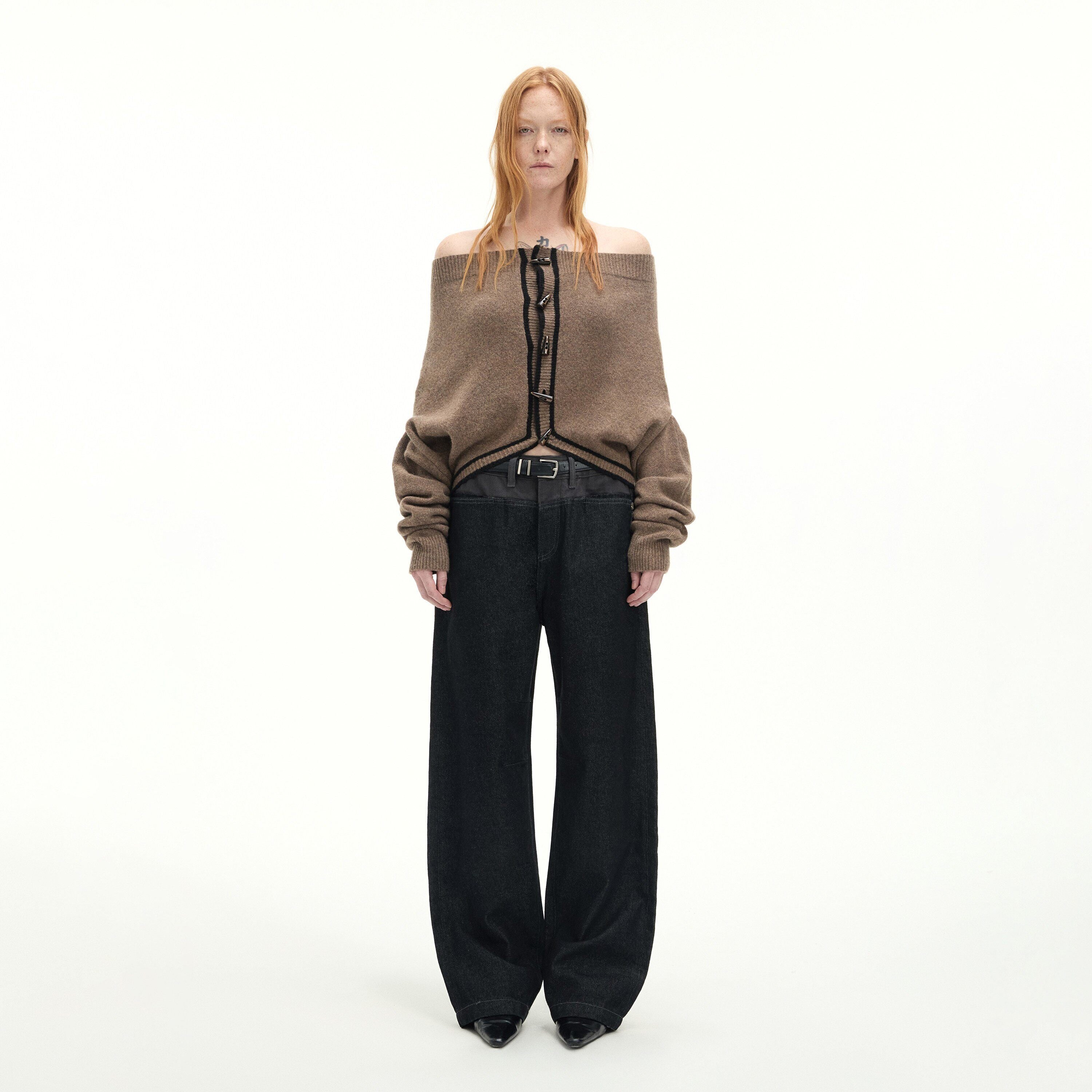 RUN TO THE FUTURE Casual Patchwork Low Waist Loose Women Black Cotton Wide-Leg Jeans