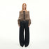 RUN TO THE FUTURE Casual Patchwork Low Waist Loose Women Black Cotton Wide-Leg Jeans