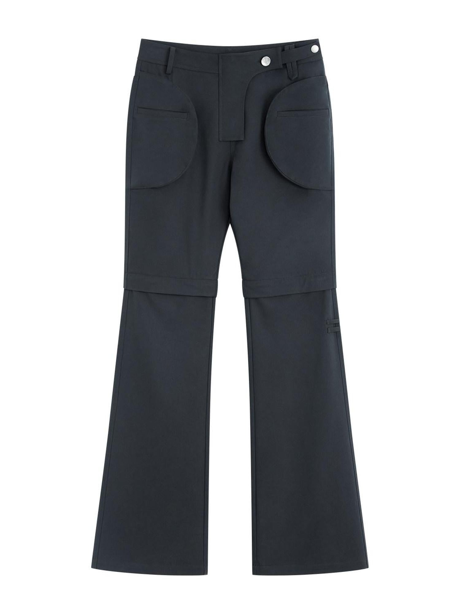 RUN TO THE FUTURE Recycled Fiber Original Micro Flare Low Waist Zip Fly Women Pocketed Chinos