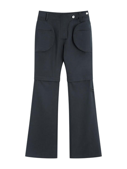 RUN TO THE FUTURE Recycled Fiber Original Micro Flare Low Waist Zip Fly Women Pocketed Chinos