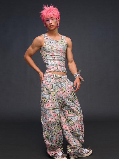 CFIERCE Money Print Cargo Multi Pocket Women&