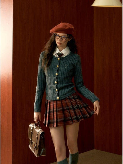 7Shiftin Versatile Three Piece Cardigan Set With Tie Preppy Layered Knitwear Sweaters