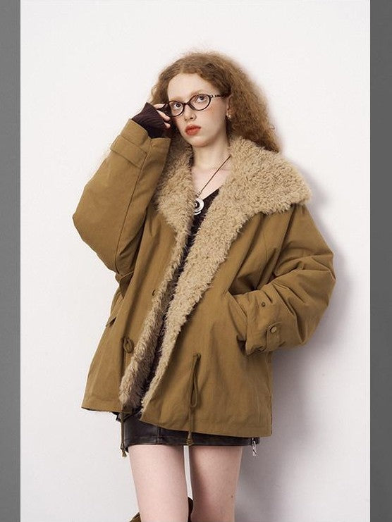 DIDDI MODA Fuzzy Pocket Open Cardigan Knitted Two Piece Women&