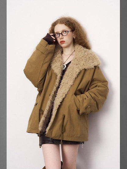 DIDDI MODA Fuzzy Pocket Open Cardigan Knitted Two Piece Women&