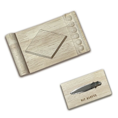 nit alcove Strong Hold Wooden Side Clips Set Natural Wood Grain Laser Grip Hair Accessories