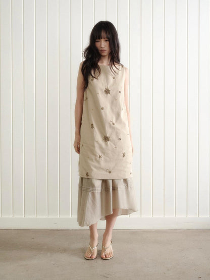 Dorydory Beaded Sleeveless Vest A Line Layered Women&