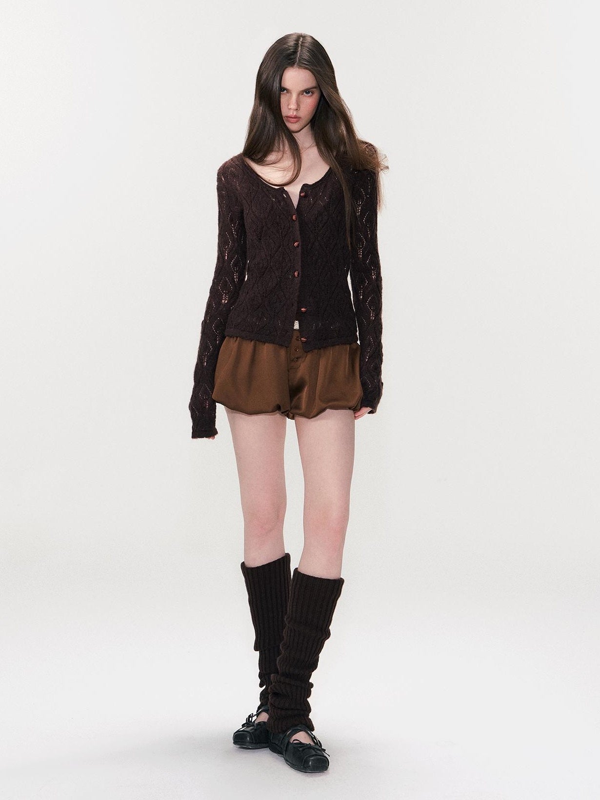 The NeverMore Alpaca Mohair Lightweight Diamond Cropped Button Front Women Knit Cardigans