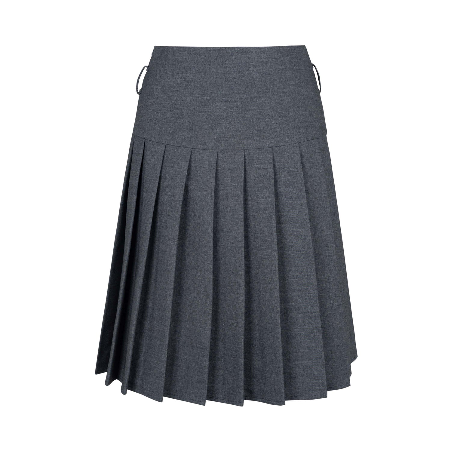 Dorydory_Dark_Grey_Solid_High_Waist_A_Line_Midi_Women&
