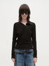RUN TO THE FUTURE Zip Front Polo Slim Fit Classic Black Stretch Blend Long Sleeve T-Shirts
