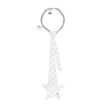 nit alcove Elegant Black White Polka Dot Arrow Tie Pendant Women Trendy Necklaces