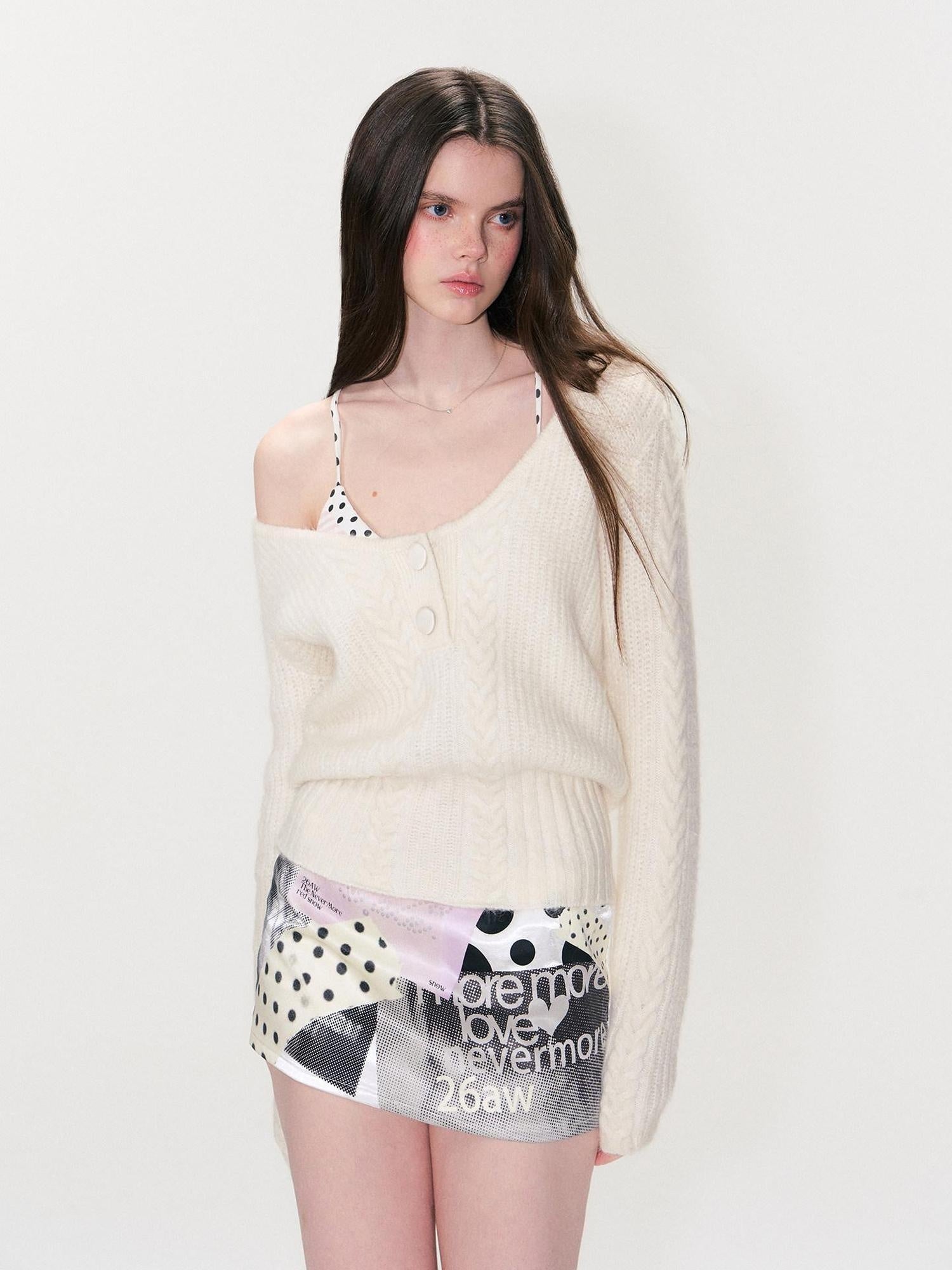 The NeverMore Padded Polka Dot Slim Fit Cropped Round Neck Womens Cotton Blend Camisoles