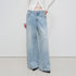 RUN TO THE FUTURE Light Blue Casual Loose Natural Waist Button Fly No Stretch Women Wide-Leg Jeans
