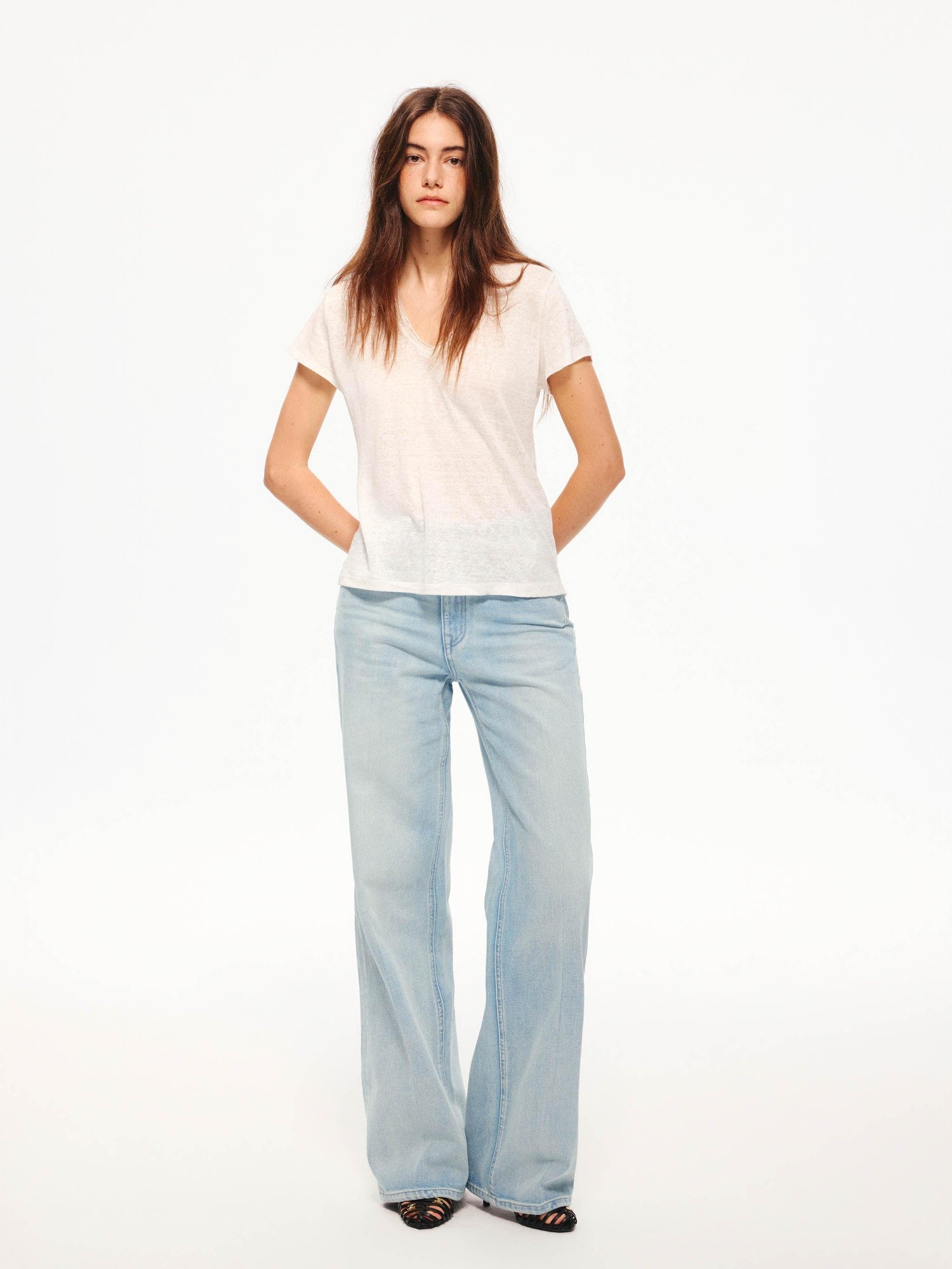 Northbutsouth Multicolor Snowflake V-neck Rolled Hem Women&