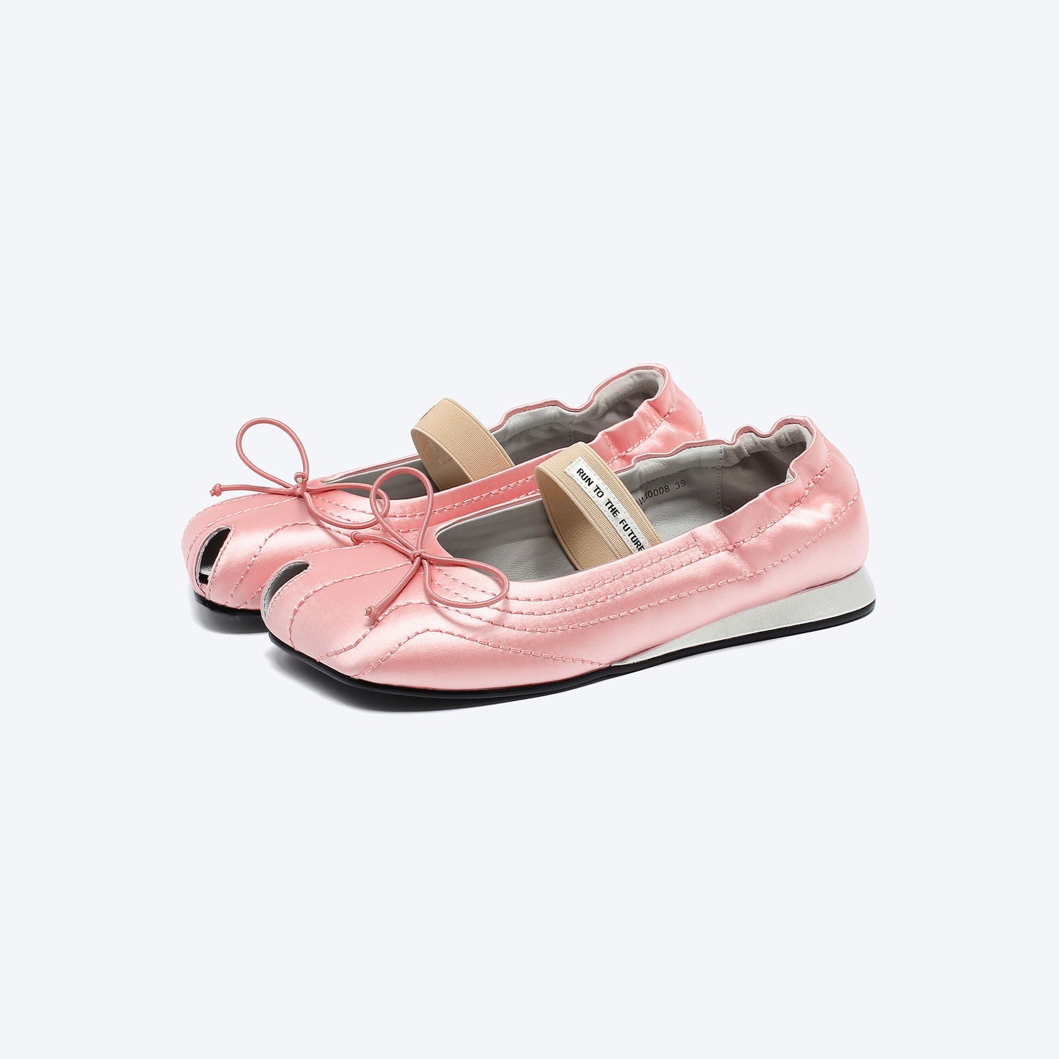 RUN TO THE FUTURE Cross Strap Casual Peep Toe Leather Lined Microfiber Upper Women Black Flats