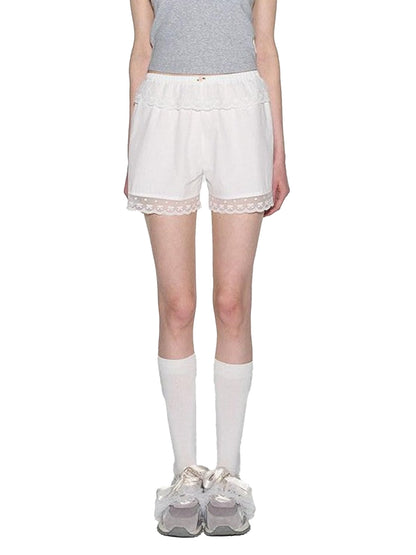 NAPSNAPS White Lace Trim Anti See Through Safety Women&