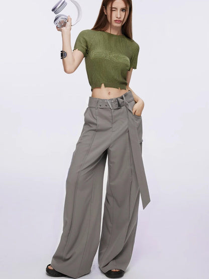 DKZ OFFICIAL Drapey Asymmetrical High Waist Pocket Women&