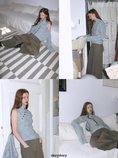 Dorydory Light Blue Off Shoulder Artistic Two Piece Women&