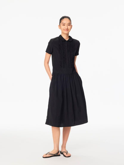 Northbutsouth Ruffled Shirt Collar Loose Fit Women&