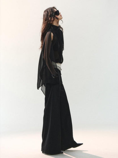 AnnoMundi Night Shadow Airy Draped Asymmetrical Layered Sheer Women&