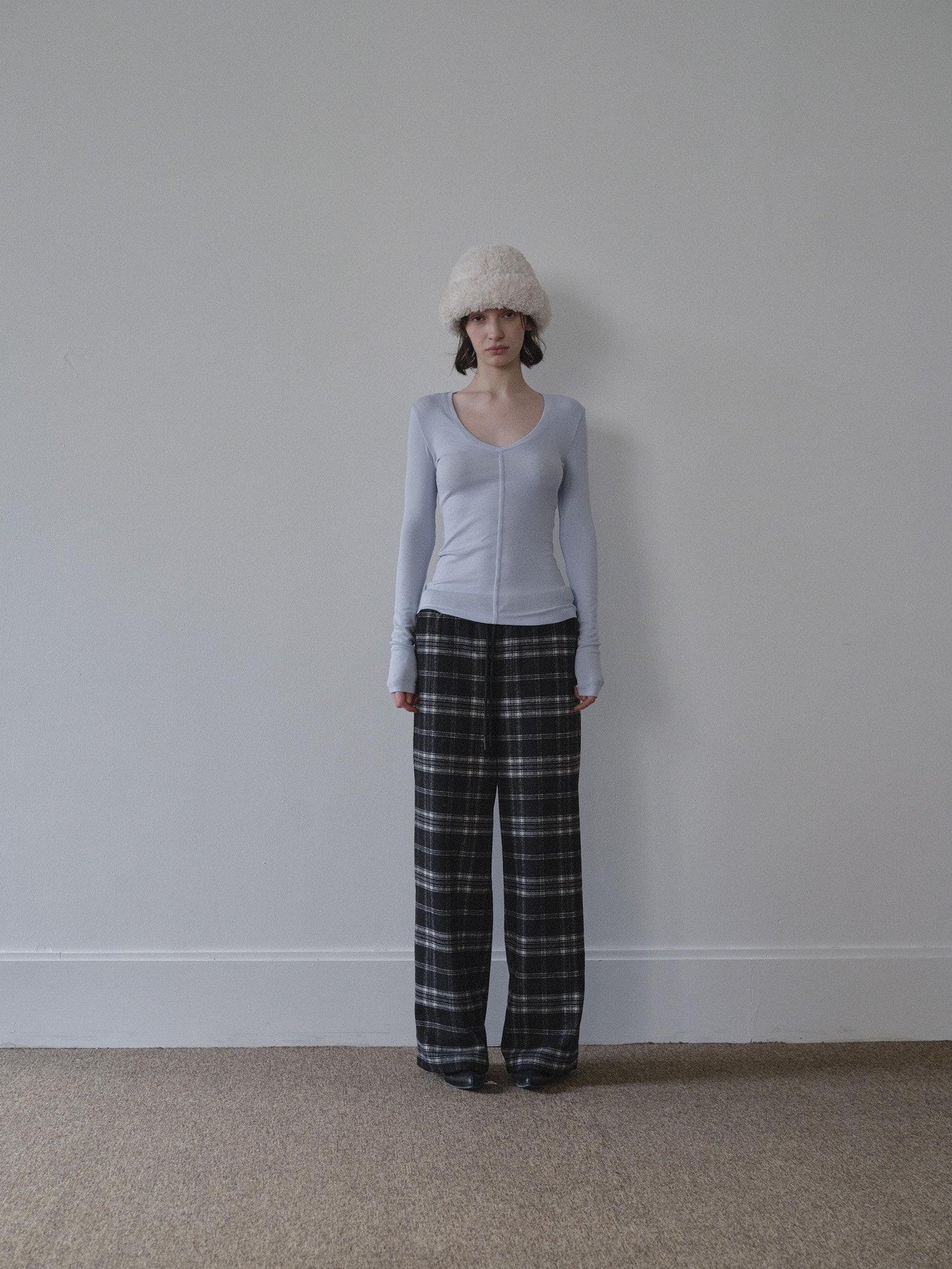 DKZ OFFICIAL Black Plaid Pockets Women&