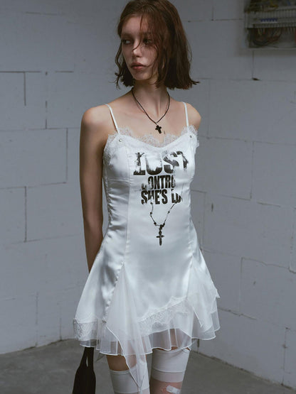 Update c Chain Print Satin Slip Dress