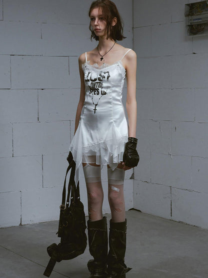 Update c Chain Print Satin Slip Dress