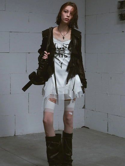 Chain Print Satin Slip Dress