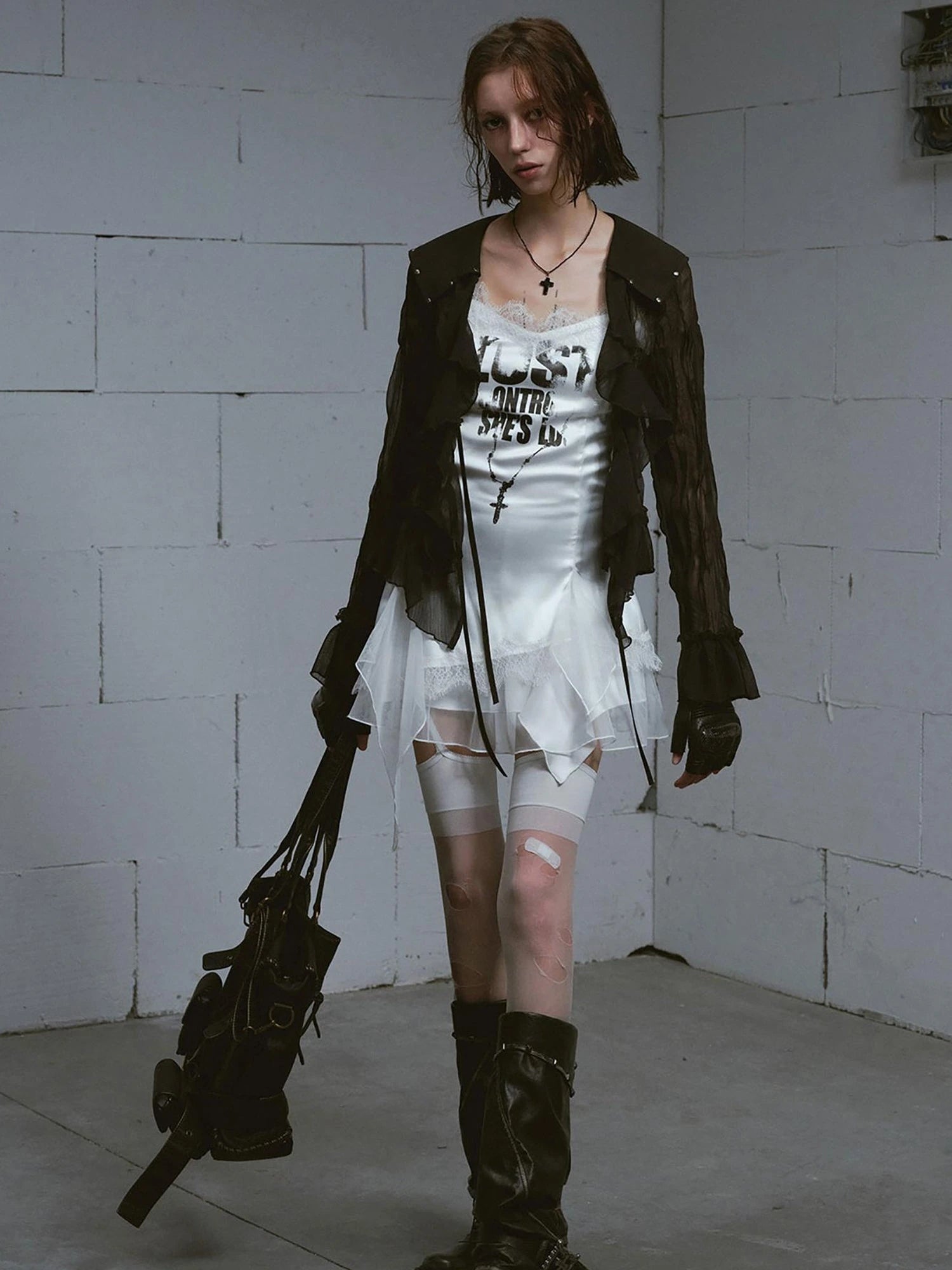 Chain Print Satin Slip Dress