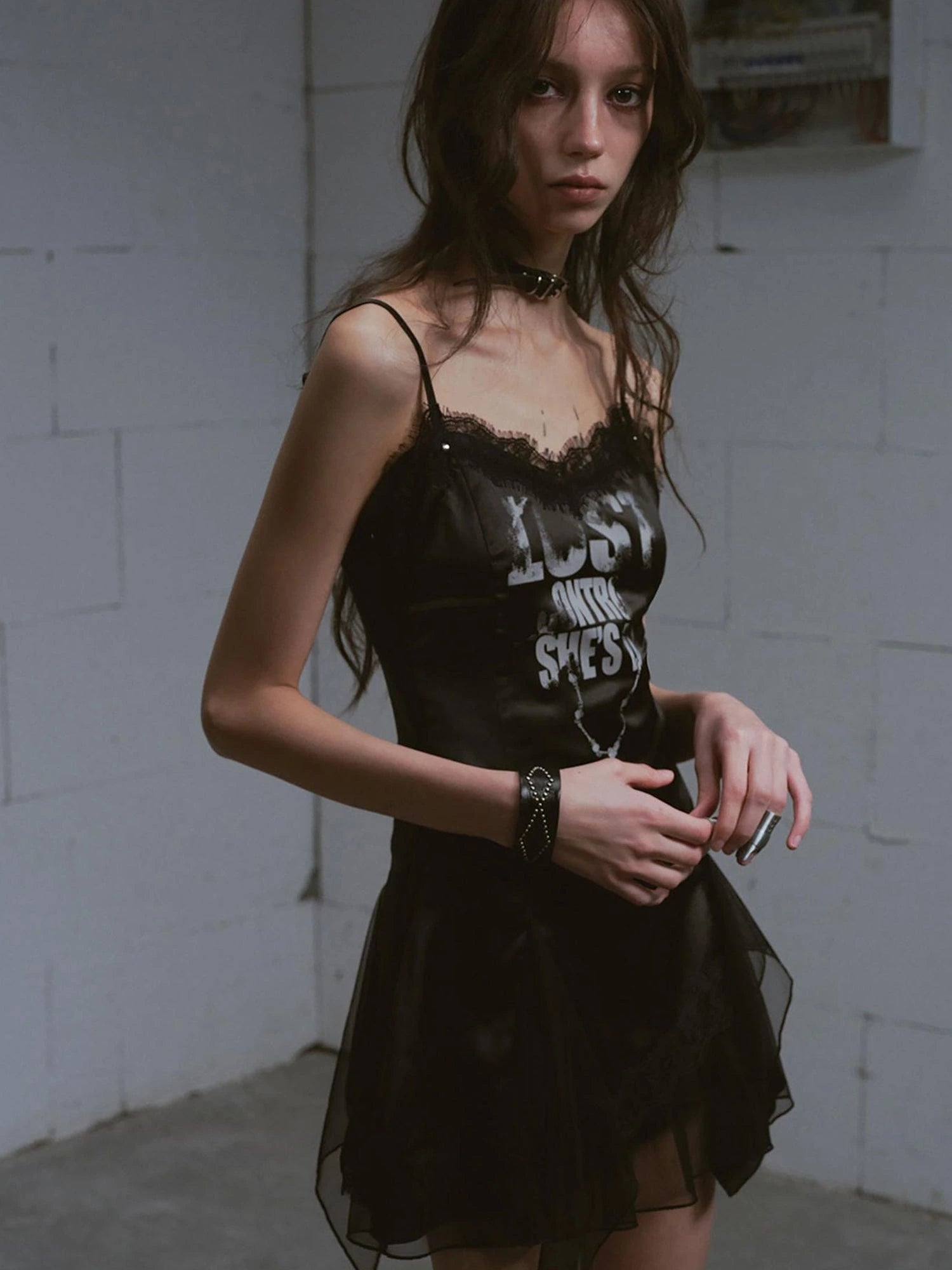 Chain Print Satin Slip Dress