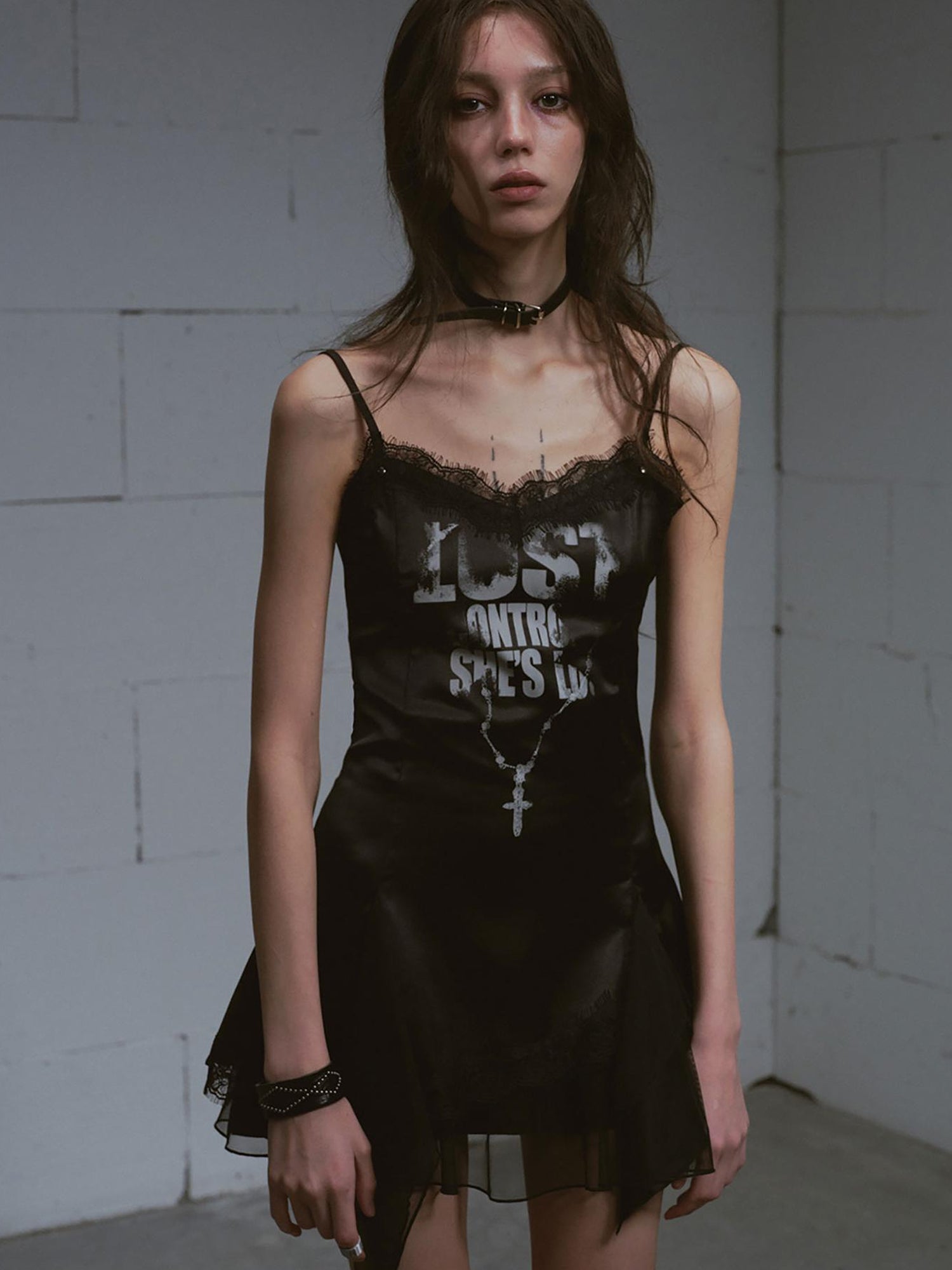 Update c Chain Print Satin Slip Dress