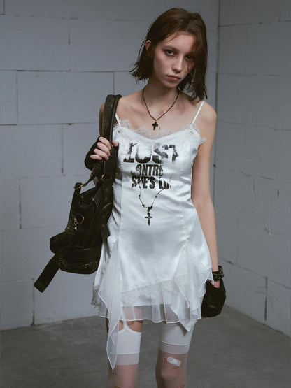 Update c Chain Print Satin Slip Dress