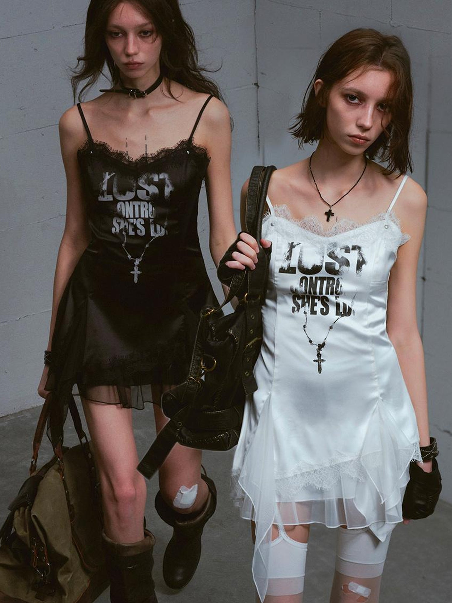 Update c Chain Print Satin Slip Dress