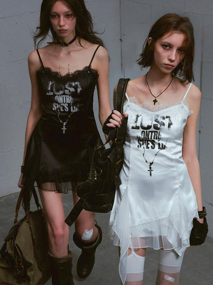 Update c Chain Print Satin Slip Dress